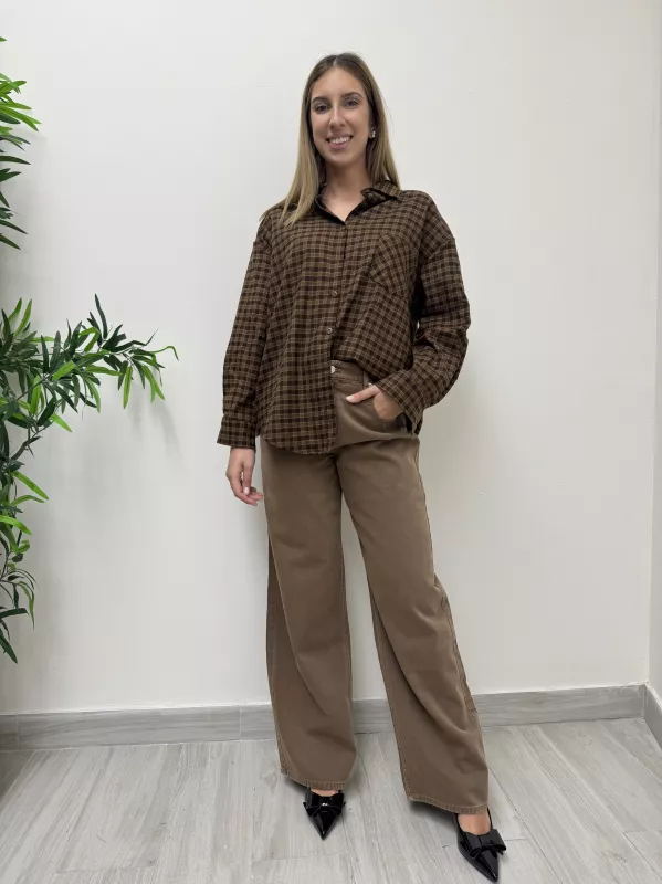 Camicia a Quadri Marrone 1