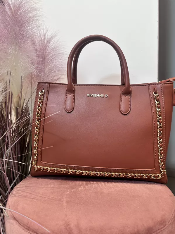 Shopper Chain Cuoio Vivienne D 1