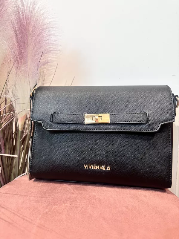 Borsa Saffiano Nera Vivienne D 1