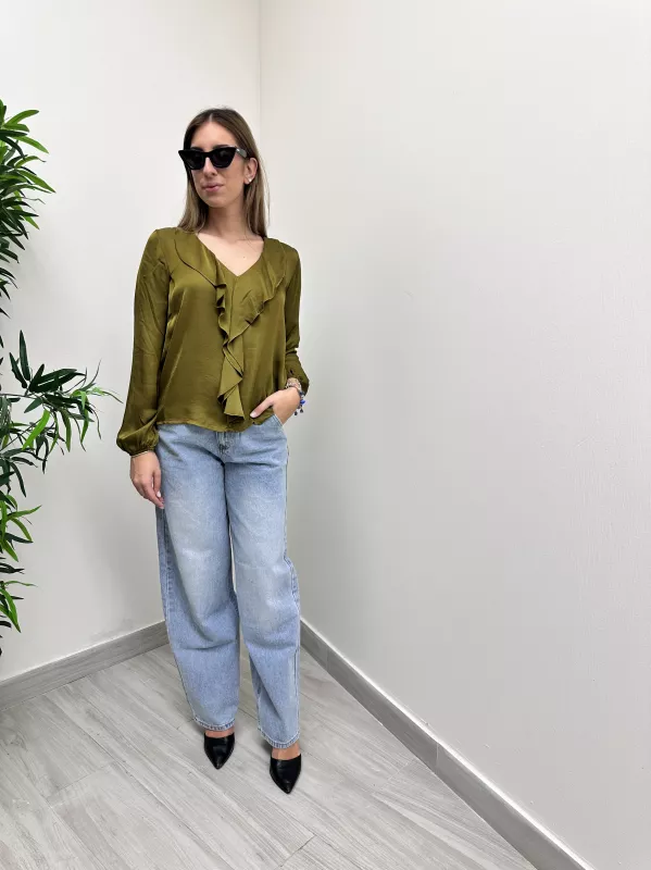 Blusa Satin con Rouche Susy Mix 1
