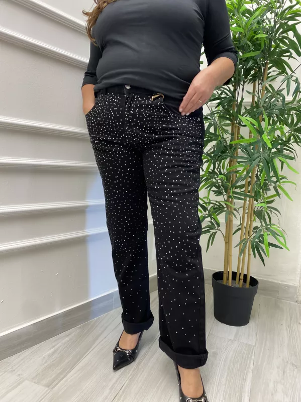 Jeans Nero Glitterato Rinascimento 2