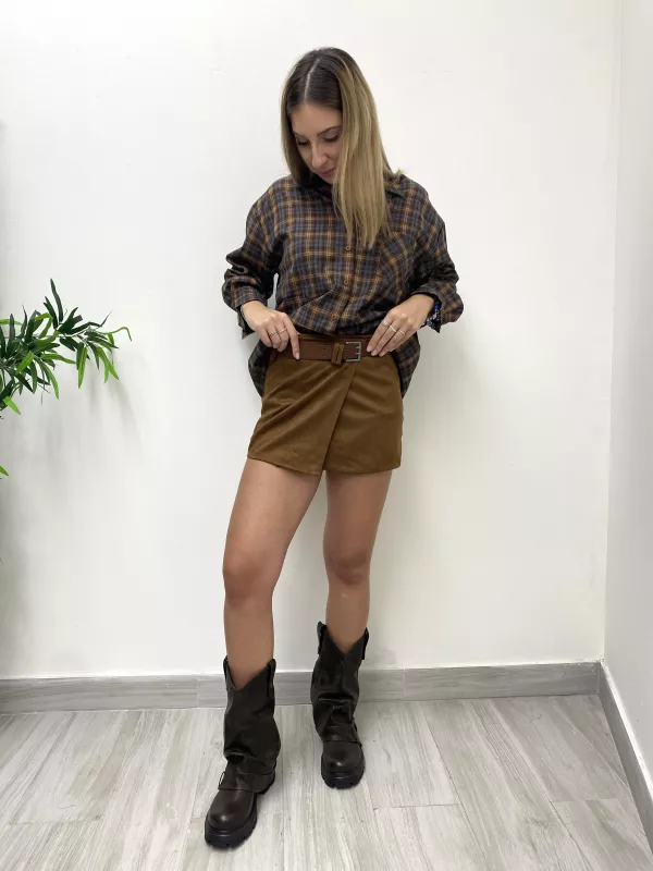 Minigonna Pantaloncino  Scamosciata 1