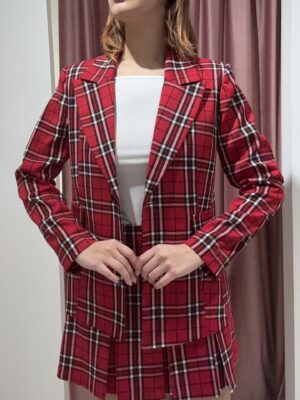 GIACCA TARTAN ROSSA TWO WAY - immagine 1