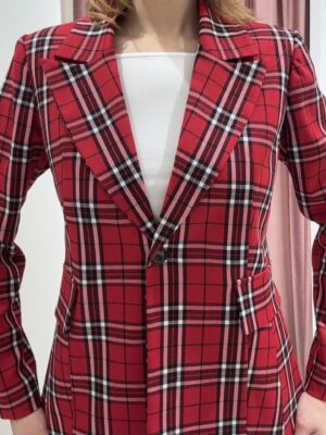 GIACCA TARTAN ROSSA TWO WAY - immagine 5