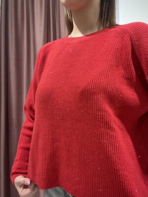 MAGLIONE ROSSO CON PICCOLE PAILLETTES SUSY MIX - immagine 4